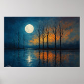 Poster Moonlit Reflections - Bare Trees (Devant)