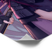 Poster Moonlit Samurai Shadow — Elegant Anime Warrior Gir (Coin)