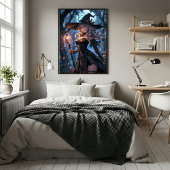 Poster Moonlit Witch in Enchanted Forest