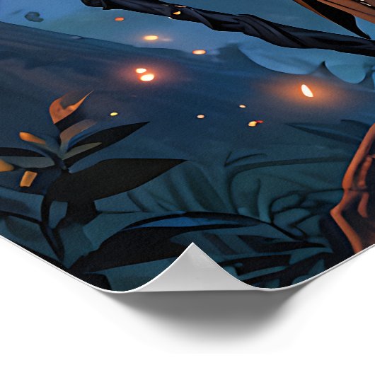 Poster Moonlit Witch in Enchanted Forest (Coin)