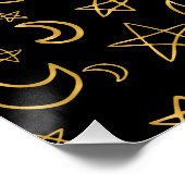 Poster Moons et étoiles Motif or (Coin)