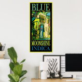 POSTER MOONSHINE BLEU INDICA (Bureau à domicile)