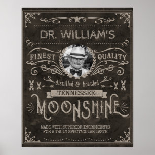 Poster Moonshine Vintage Hillbilly Medicine Custom Brown
