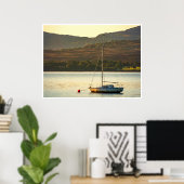 Poster Moored Sailboat at Sunset (Kenmare Bay) (Bureau à domicile)