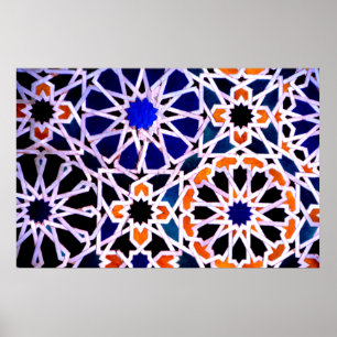 Poster Moorish tile, The Alhambra, Spain