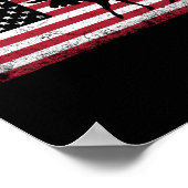 Poster Moose 4 juillet Drapeau Américain Amérique Patriot (Coin)