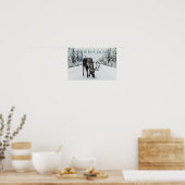 Poster Moose En Hiver Sur Route Avec Devis (Cuisine)