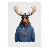 Moose Portant Sweat - shirt à capuche Drôle Cool a