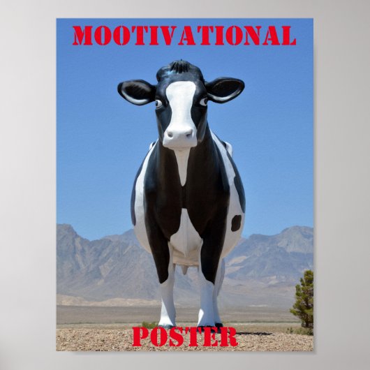 Poster MOOtivational Funny Cow Motivational Humour (Devant)