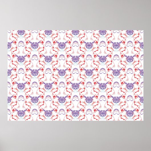 Poster Mopsmuster (Devant)