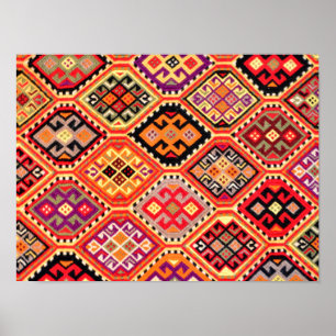 Poster moquette grecque motif traditionnel folk motif aut