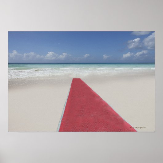 Poster Moquette rouge sur la plage (Devant)