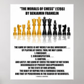 Poster Moralité Des Échecs Benjamin Franklin Échecs Réflé (Devant)