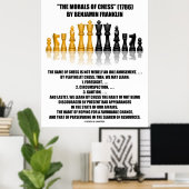 Poster Moralité Des Échecs Benjamin Franklin Échecs Réflé (Bureau à domicile)