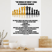 Poster Moralité Des Échecs Benjamin Franklin Échecs Réflé (Cuisine)