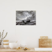 Poster Moran - Bateau de pêche échoué 1864 (Cuisine)
