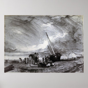 Poster Moran - Bateau de pêche échoué 1864