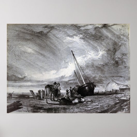 Poster Moran - Bateau de pêche échoué 1864 (Devant)