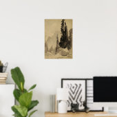 Poster Moran - Demi-Dôme Yosemite 1872 (Bureau à domicile)