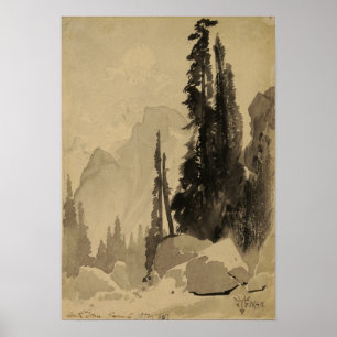 Poster Moran - Demi-Dôme Yosemite 1872