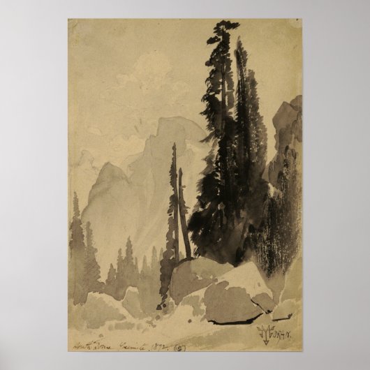 Poster Moran - Demi-Dôme Yosemite 1872 (Devant)