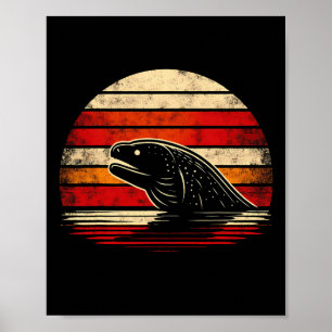 Poster Moray Eel Sunset Retro Style Safari Vintage les an