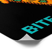 Poster Mords le Bug Retro 8-Bit Pixel Pizza Joueur (Coin)