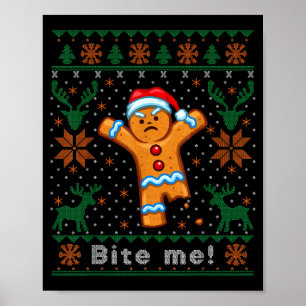 Poster Mords Moi Bonhomme en Pain d'Épice - Sweat de Noël