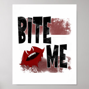 Poster Mords-moi - Citation cool - Halloween - Chauve-sou