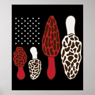 Poster Morel Chasseur de champignons Champignons USA 4 ju