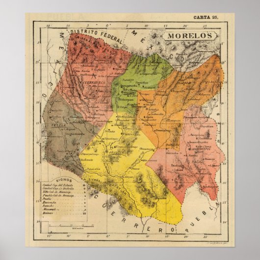 Poster Morelos, Mexique (Devant)