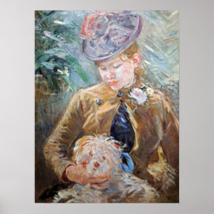 Poster Morisot - Fille avec chien