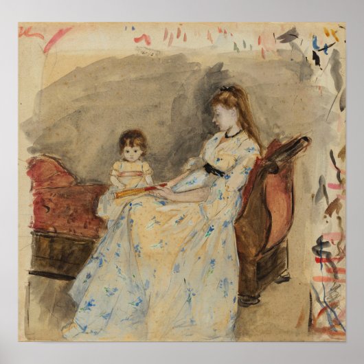 Poster Morisot - Fille de Madame Pontillon sur un canapé (Devant)