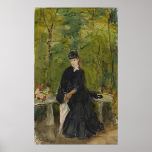 Poster Morisot - Jeune Dame Assis Sur Un Banc 1864