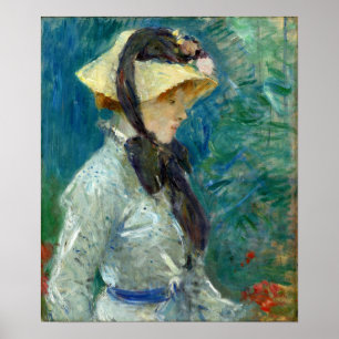 Poster Morisot - Jeune Femme Avec Un Chapeau De Paille