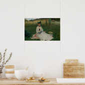 Poster Morisot - Lecture avec un parapluie vert 1873 (Cuisine)