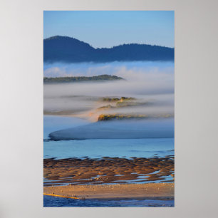 Poster Morning fog over Netarts Bay, OR