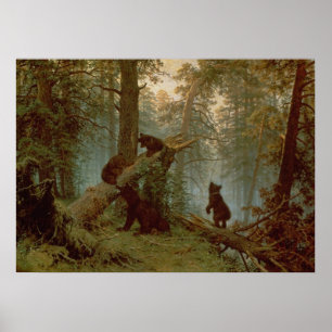 Poster Morning in a Pine Forest, 1889