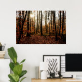Poster Morning sunfonctionnaires through the forest (Bureau à domicile)