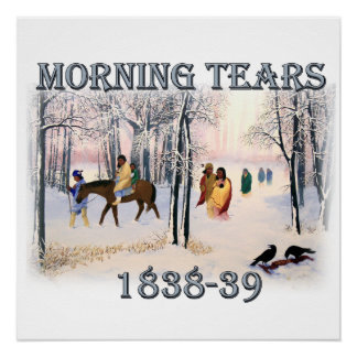 Poster Morning Tears décrit le Cherokee Trail de 1838-183