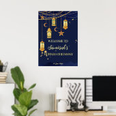 Poster Moroccan lanterns starry night personalized Mehndi (Bureau à domicile)