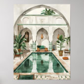 Poster Morocco Print Morocco Illustration Moroccan Riad (Devant)