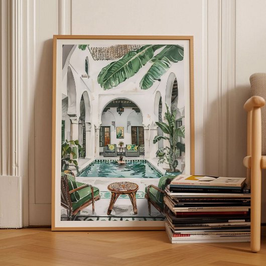 Poster Morocco Print Morocco Illustration Moroccan Riad