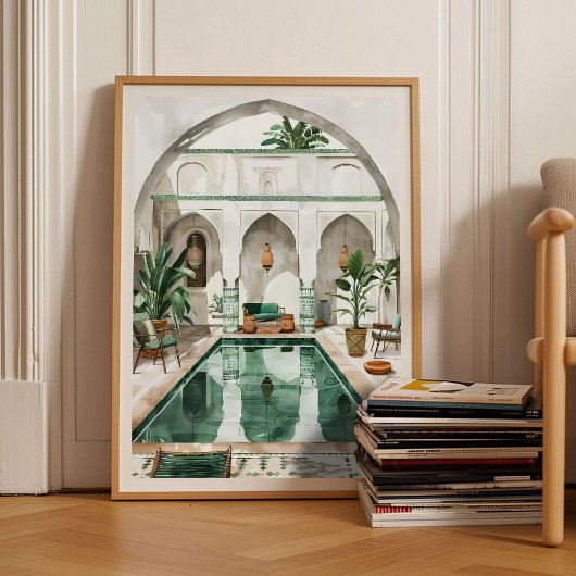 Poster Morocco Print Morocco Illustration Moroccan Riad