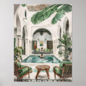 Poster Morocco Print Morocco Illustration Moroccan Riad (Devant)