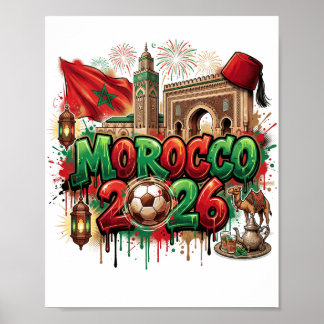 Poster Morocco Vintage Flag Moroccan African