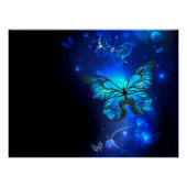 Poster Morpho Butterfly in the Dark Background (Devant)