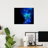 Poster Morpho Butterfly in the Dark Background (Bureau à domicile)