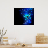 Poster Morpho Butterfly in the Dark Background (Cuisine)