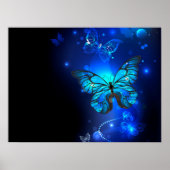 Poster Morpho Butterfly in the Dark Background (Devant)